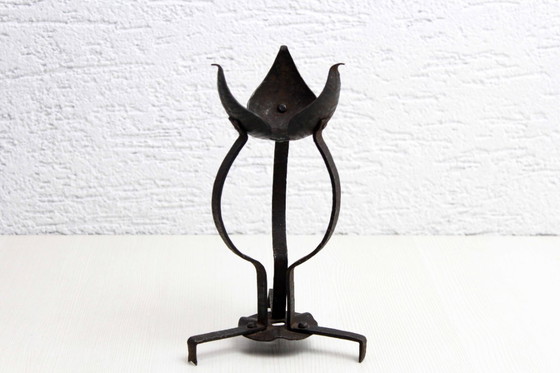 Image 1 of IJzeren kandelaar in natuurlijke stijl uit de jaren 1950