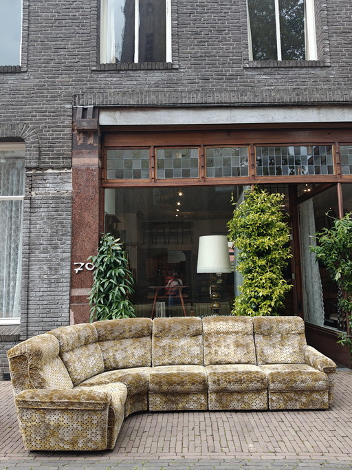 Canapé modulaire vintage, motif à écailles des années 70