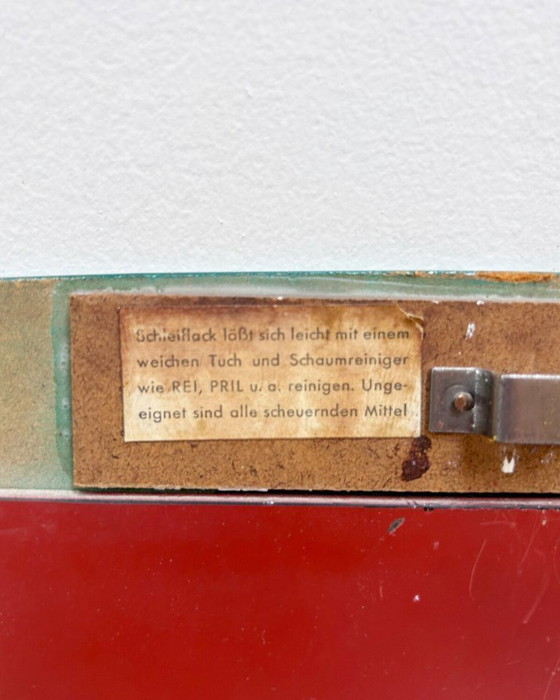 Image 1 of Specchio da parete vintage in legno – verde scuro, anni '70