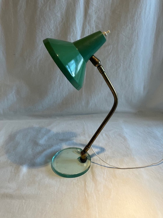 Vintage brass and glass table lamp – Metal (photo 4 of 15)