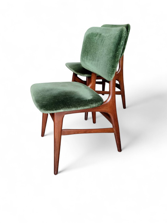 Image 1 of Ensemble de 2 chaises de salle à manger vintage en teck, design scandinave