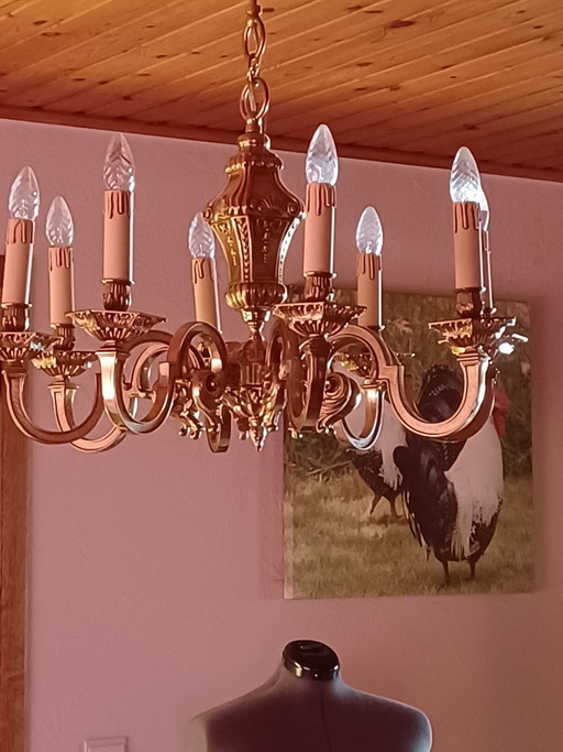 Lampadario barocco francese a 8 bracci | Bronzo massiccio con lucentezza Mazarin – kroonluchters, Bronze