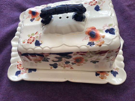 Image 1 of Antique English Large Cheese Keeper or Butter Dish