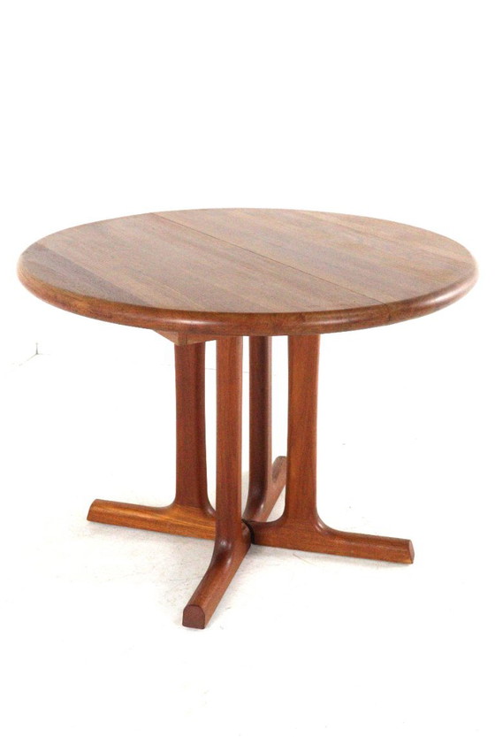 Danish Solid Teak Extendable Round Dining Table Vintage – Wood (photo 15 of 15)