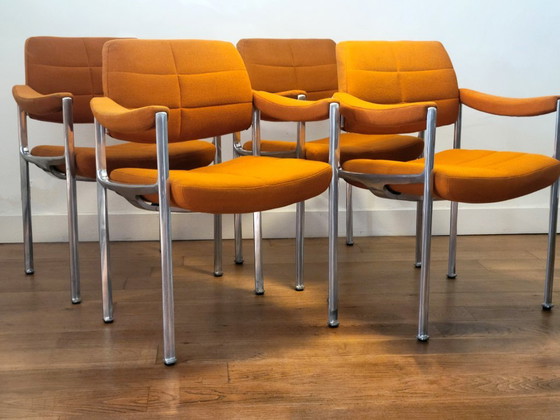 Juego de 4 sillones Miller Borgsen para Röder & Söhne, Alemania, 1974 – Röder Sohne, Sillas de comedor (photo 3 of 15)