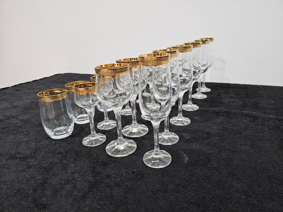 Bicchieri in cristallo dorato vintage, set da 24 – Bicchieri e caraffe, Crystal (photo 9 of 13)
