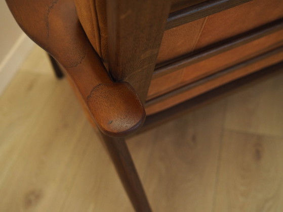 Divano danese a due posti in rovere massello oliato, con rivestimento in pelle naturale, risalente agli (photo 14 of 20)