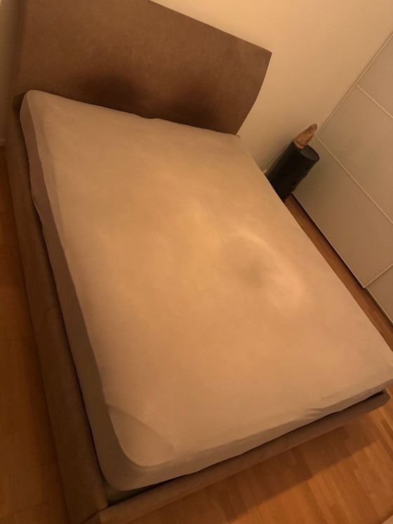 Image 1 of Cama de lujo Vi-Spring «Sublime» | 160 x 220 | Cuero auténtico marrón | Base Sovereign