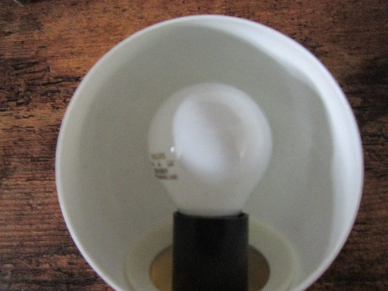 Image 1 of Lampe à douille rétro en métal blanc, massive.