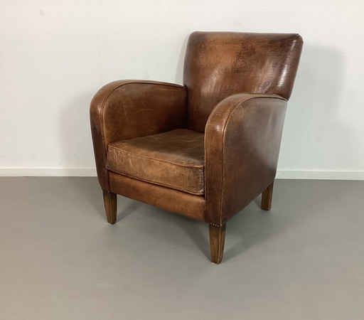 Vintage Schaapsleren Club Fauteuil Stoel Chair 