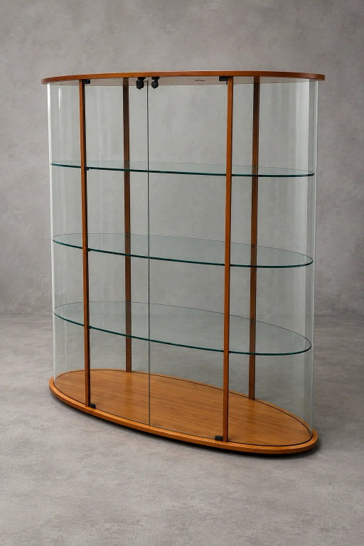 FLAM Italy Vitrine aus gebogenem Glas mit integrierter Beleuchtung