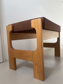 Pouf in legno di metà secolo, anni '70