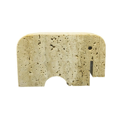 Sculpture originale d'éléphant en travertin des années 1970, par Enzo Mari pour F.lli Mannelli