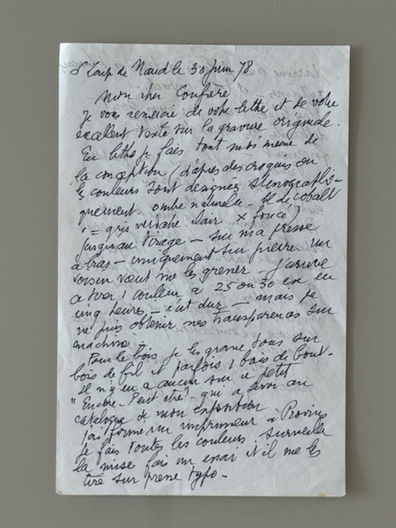 Image 1 of Xilografia (incisione) e lettera di Pierre Eugène Clairin