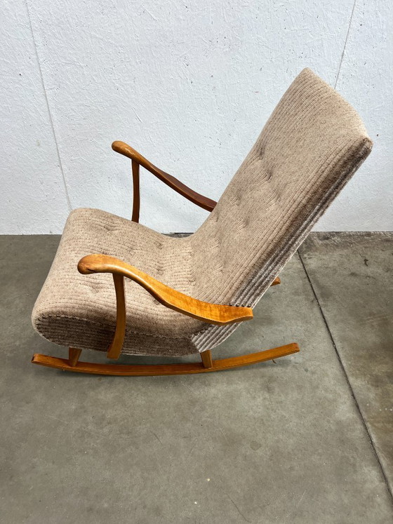 Image 1 of Sedia a dondolo vintage, in teak, Svezia, anni '50