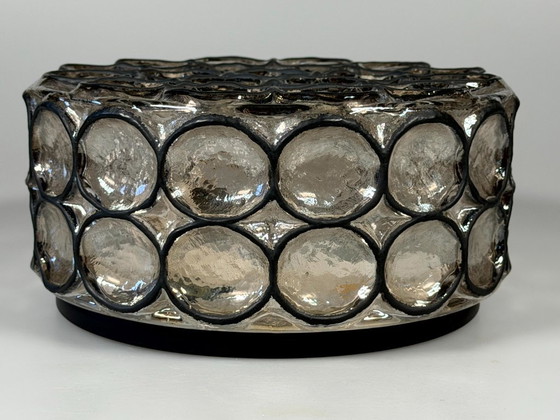 Image 1 of Lámpara de techo de los años 60/70, Plafoniere, Glashütte Limburg, Alemania, vidrio y metal.