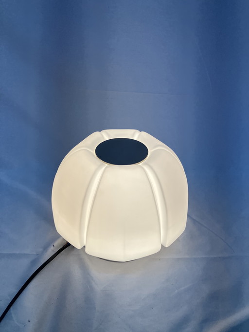 Vintage opaline lotus ceiling or wall lamp Glashütte Limburg