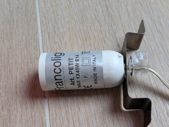 Image 1 of Vintage Francolight 'Petit' Mushroom Lamp - Italian Design - Space Age - 1970s - Red Plastic