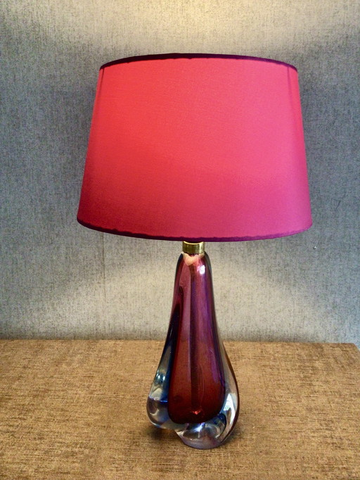 Vintage Table Lamp Of Crystal Glass