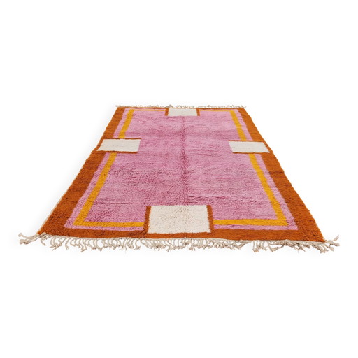 Large pink Berber rug 290x210 cm thick Handmade – Bohemian chic style