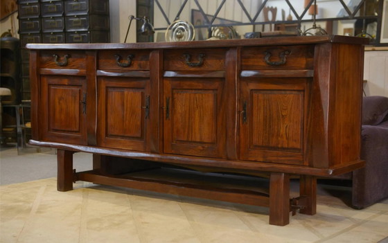 Credenza brutalista in olmo di Aranjou anni '50 – Armadi contenitori, Legno, Metallo (photo 8 of 12)