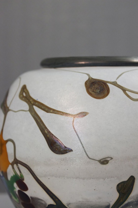 Image 1 of Pascal Guyot in Biot – Glaspastevase mit abstrakter Dekoration, Frankreich 2003