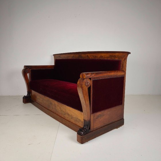 Sofá Empire de nogal rojo, principios del siglo XIX. – Sofás (Couches), Wood (photo 7 of 12)