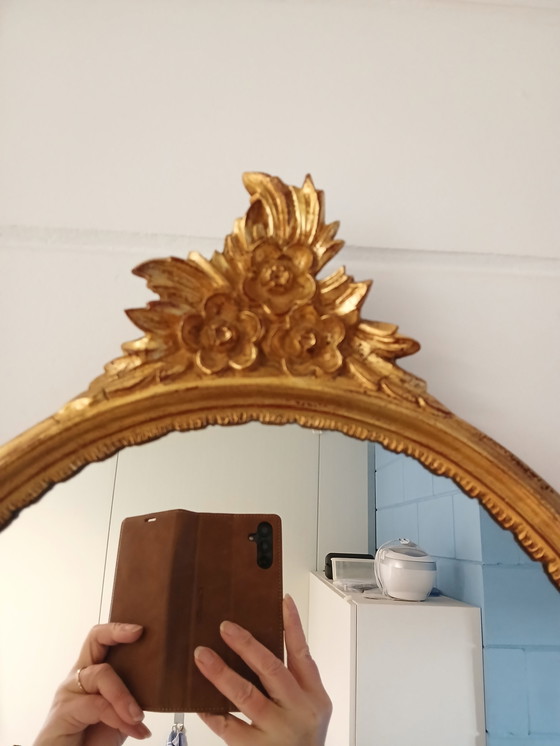 Image 1 of Specchio vintage con decorazione in foglia oro