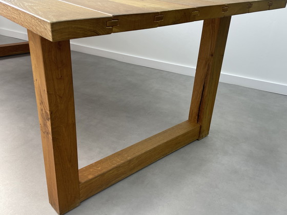 Image 1 of Architectural Brutalist Dining Table – Solid Oak – 250 cm