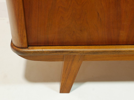 Image 1 of Vintage 1960s sideboard, mid-century TV cabinet, display cabinet with lighting, Germany