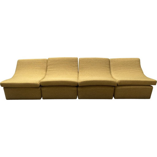 Canapé vintage avec 4 sièges amovibles en tissu qvadrat, 1972