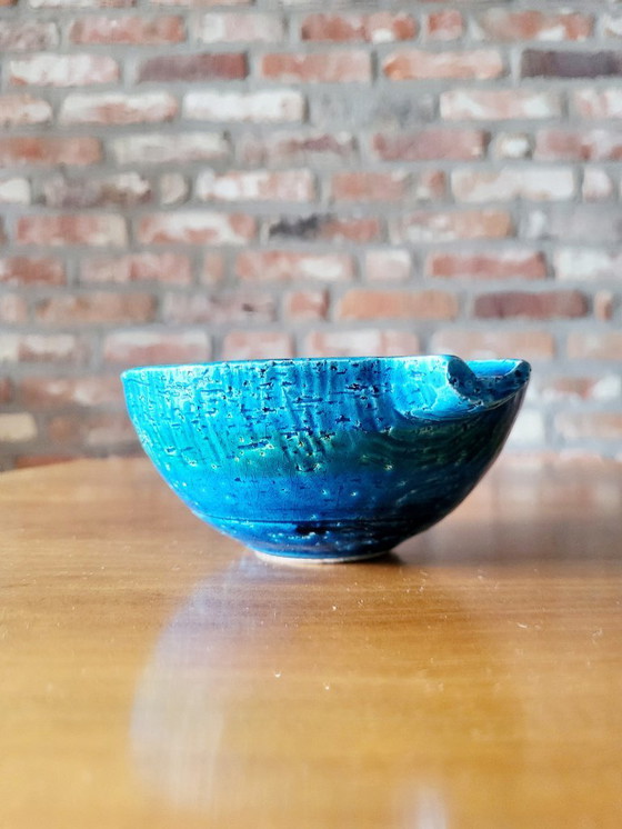 Image 1 of Cendrier en céramique bleue Rimini, Aldo Londi pour Bitossi, 1960 Italie