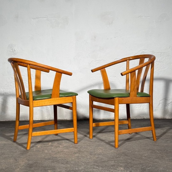 Image 1 of Set of 4 Carl-Ewert Ekström Chairs, Reupholstered in Leather, 1970s