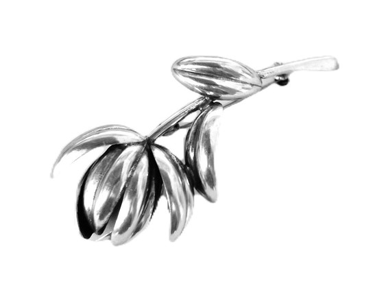 Image 1 of Röijersten & Cederwal Estocolmo - Broche flor de plata sueca