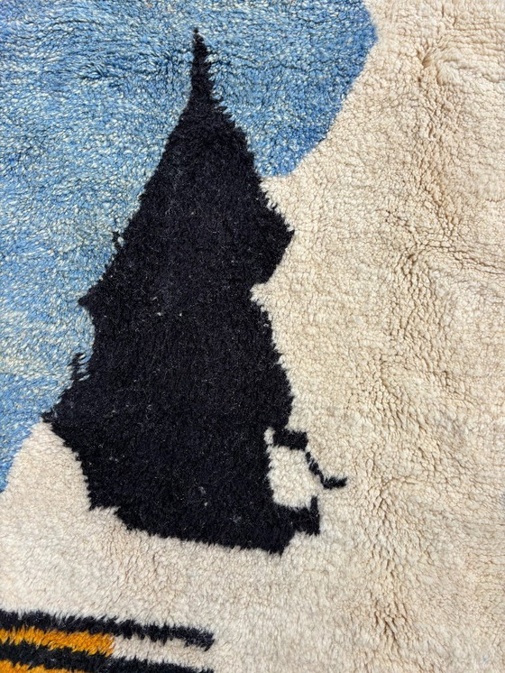 Image 1 of Berber Buntes Marokkanisches Beni Ourain Wollteppich 200x300 cm - Berber Marokkanischer Teppich