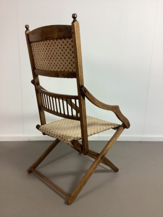 Image 1 of Antieke vintage officiers safari stoel 1880 victoriaans