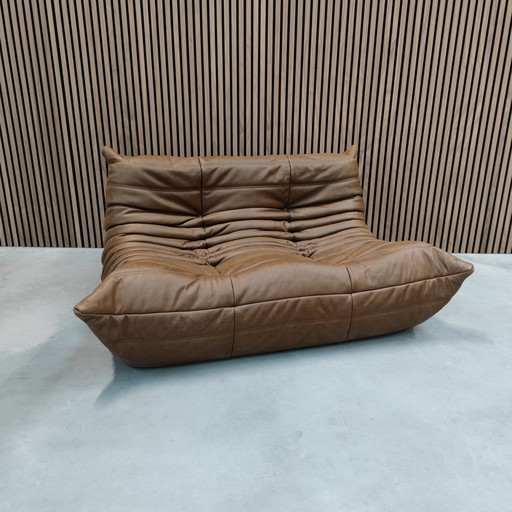 Ligne Roset Togo - Zweisitzer Mokka Naturleder