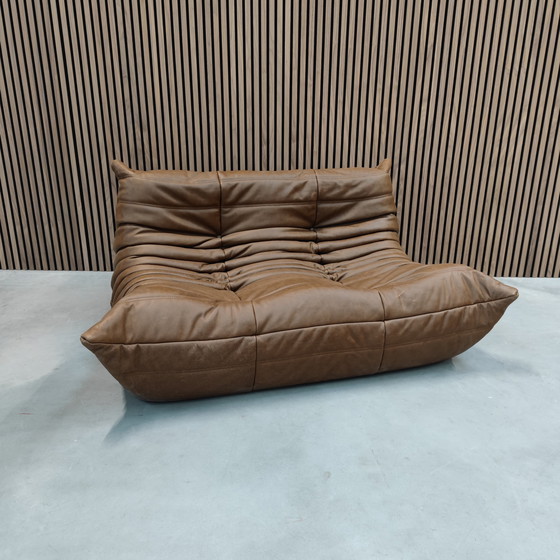 Image 1 of Ligne Roset Togo - Zweisitzer Mokka Naturleder