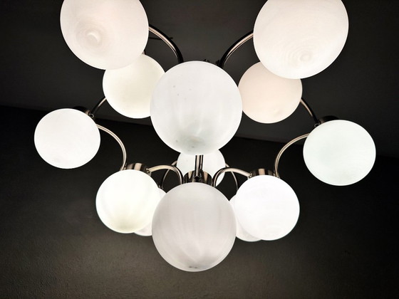 Vintage Boulanger Sputnik Lamp, Ceiling lights, Glass, Metal, Silver (photo 5 of 13)