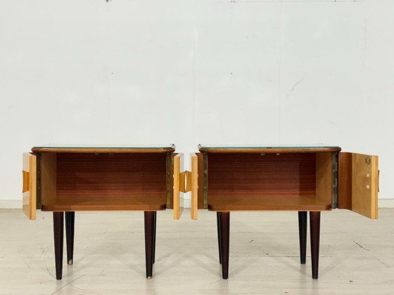 Image 1 of 2x Mid-Century Nightstands / Bedside Tables / Side Tables / Vintage Nightstand