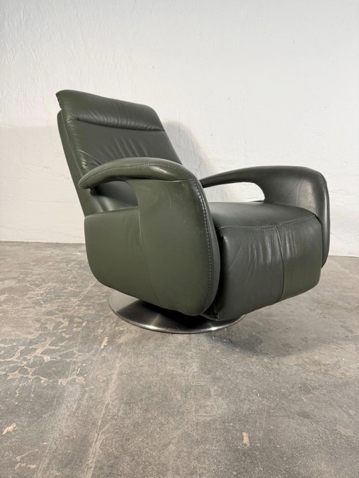 Leather recliner swivel easy chair 