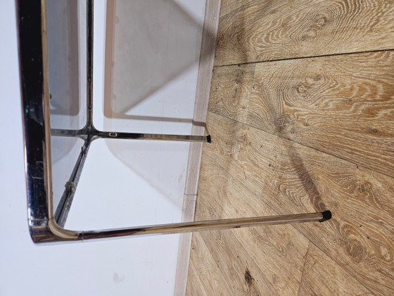 Mid-Century Modern Salontafel in chroom en rookglas, Italië, jaren 70 – Koffietafelboeken, Chrome (photo 12 of 19)