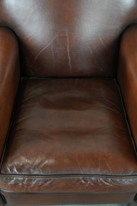 Image 1 of Schapenleren Art Deco design armchair met tijdloze en warme kleuren