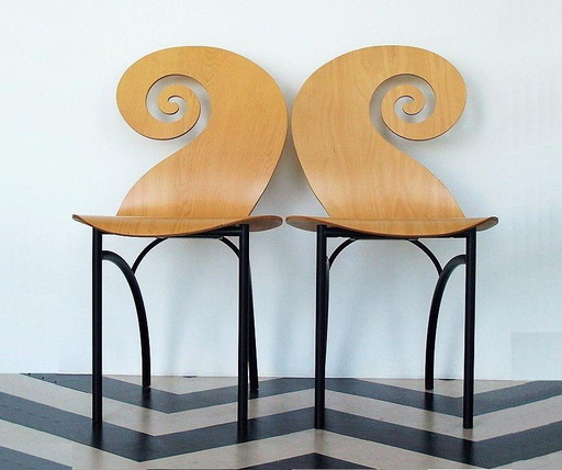 Set of Left and Right Violin Chairs