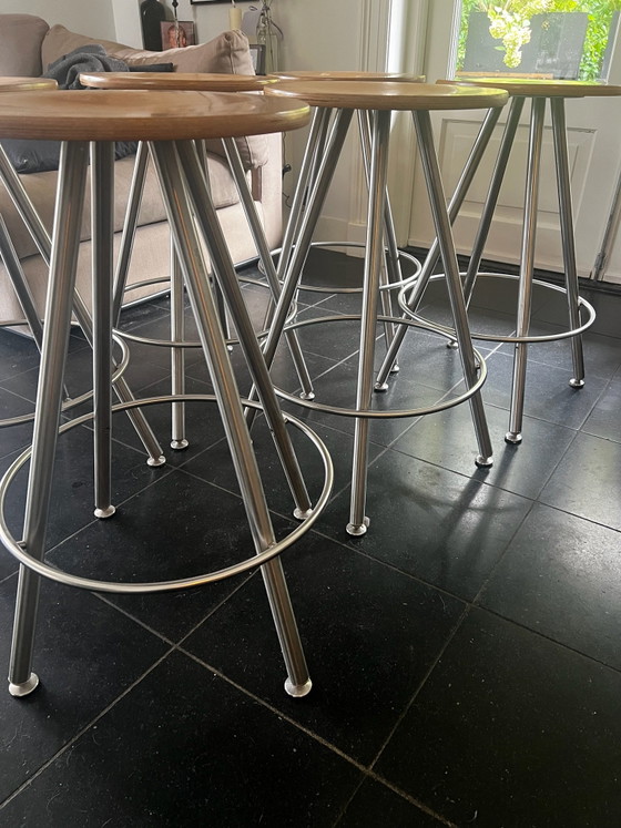 6x Bulthaup Barstools, Wood, rvs, Brown (photo 3 of 5)
