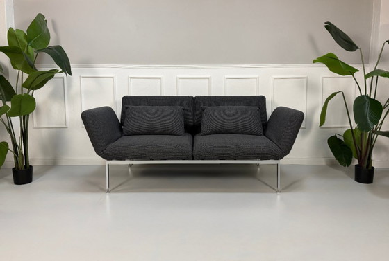 Image 1 of Brühl Roro Medium Fabric Grey Sofa + Ottoman