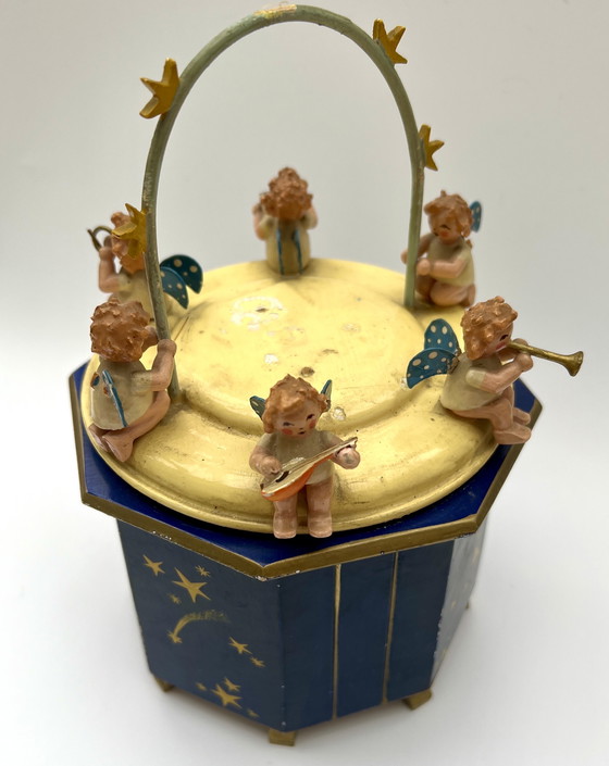Image 1 of Vintage music box with angels – Thorens musical mechanism – “Silent Night” – Germany, 1950s/60s