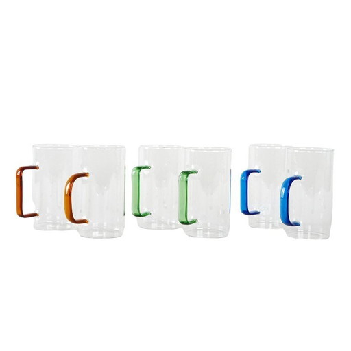 Set van zes glazen, Deens design, jaren 70, gemaakt in Denemarken.