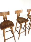 4x vintage brutalist bar stools '70