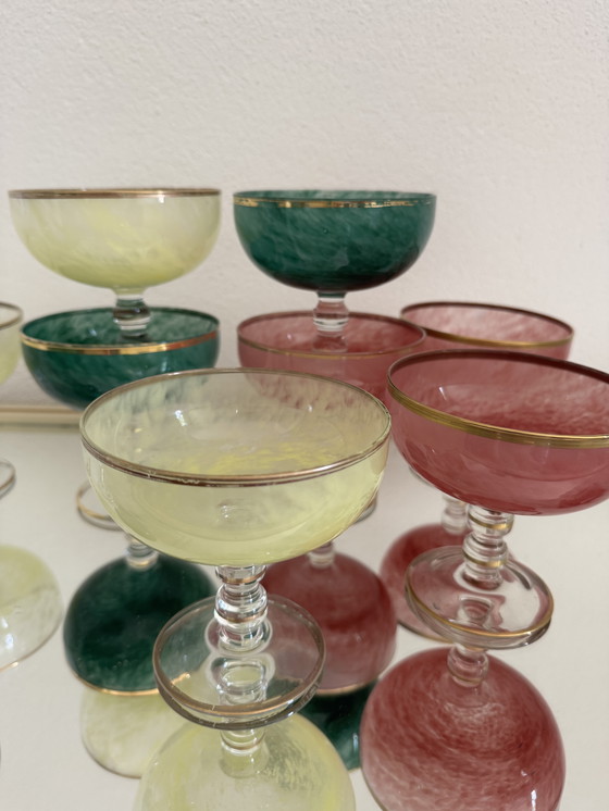 Image 1 of Coupes à glace multicolore cristal vénitien 